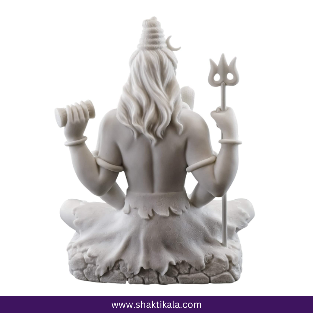 White Marble Shiv Murti – Mahadev Idol for Car & Home Decor