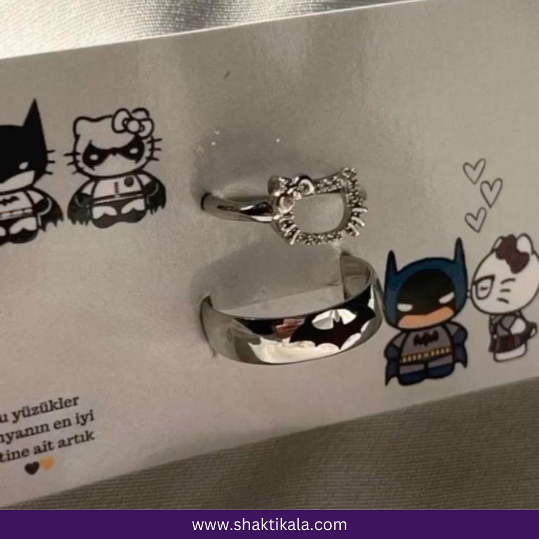 Hello Kitty x Batman Promise Ring – Couple Love Ring