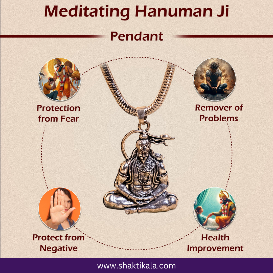 Meditating Hanuman Ji Pendant - Spiritual Strength