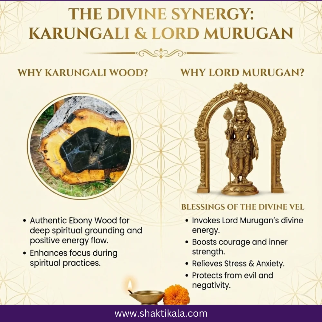 Silver Capped Karungali Mala - Spiritual Protection