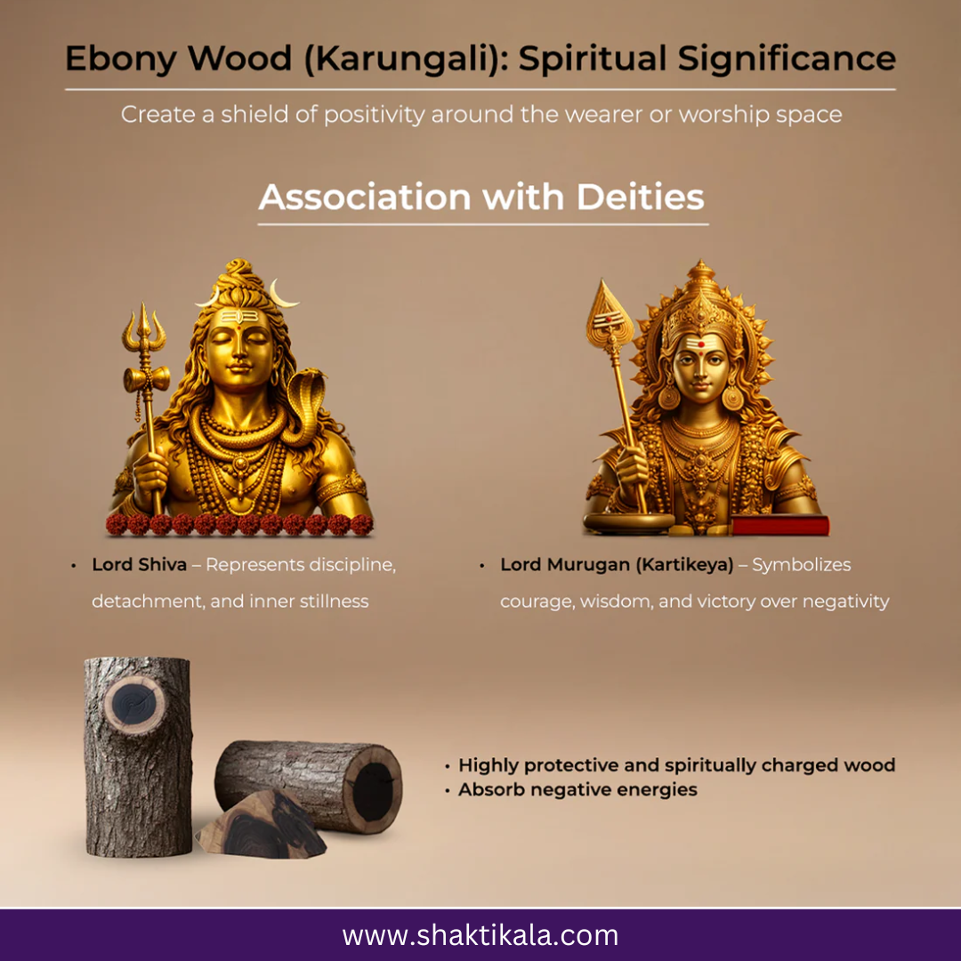 Silver Capped Karungali Mala - Spiritual Protection