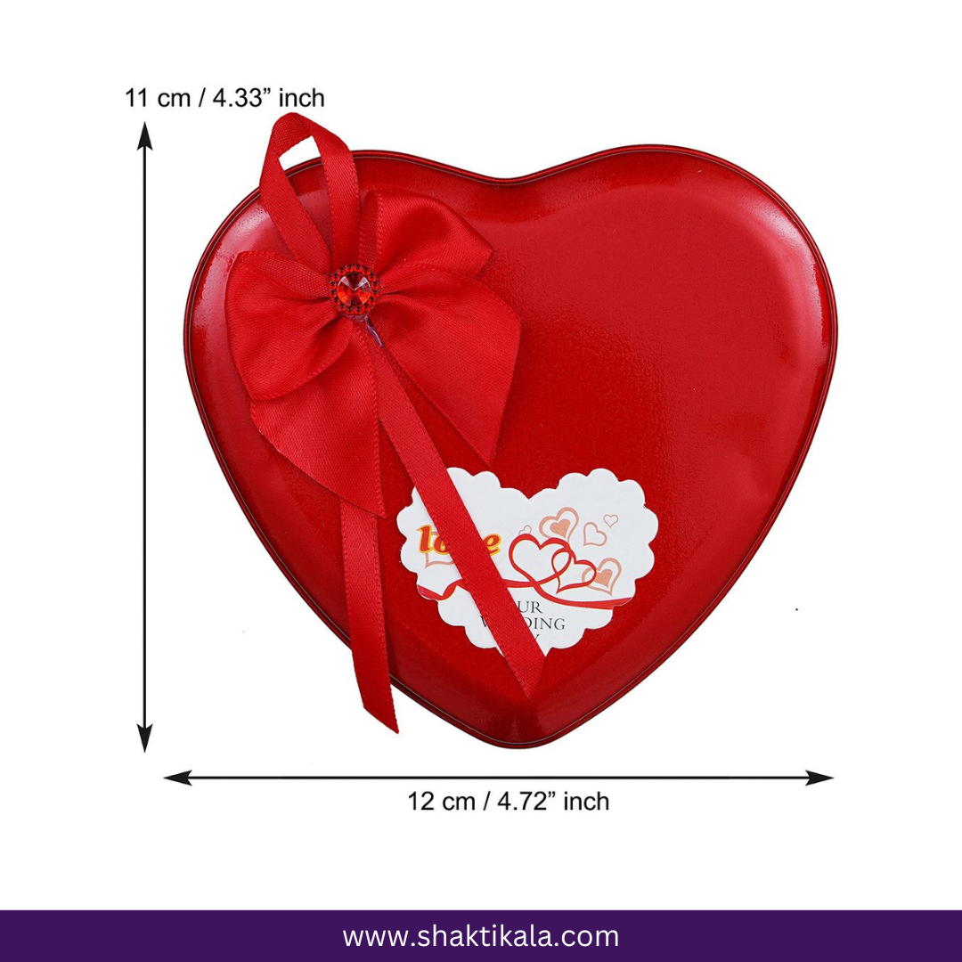 Red Roses & Teddy Valentine Heart Gift Box