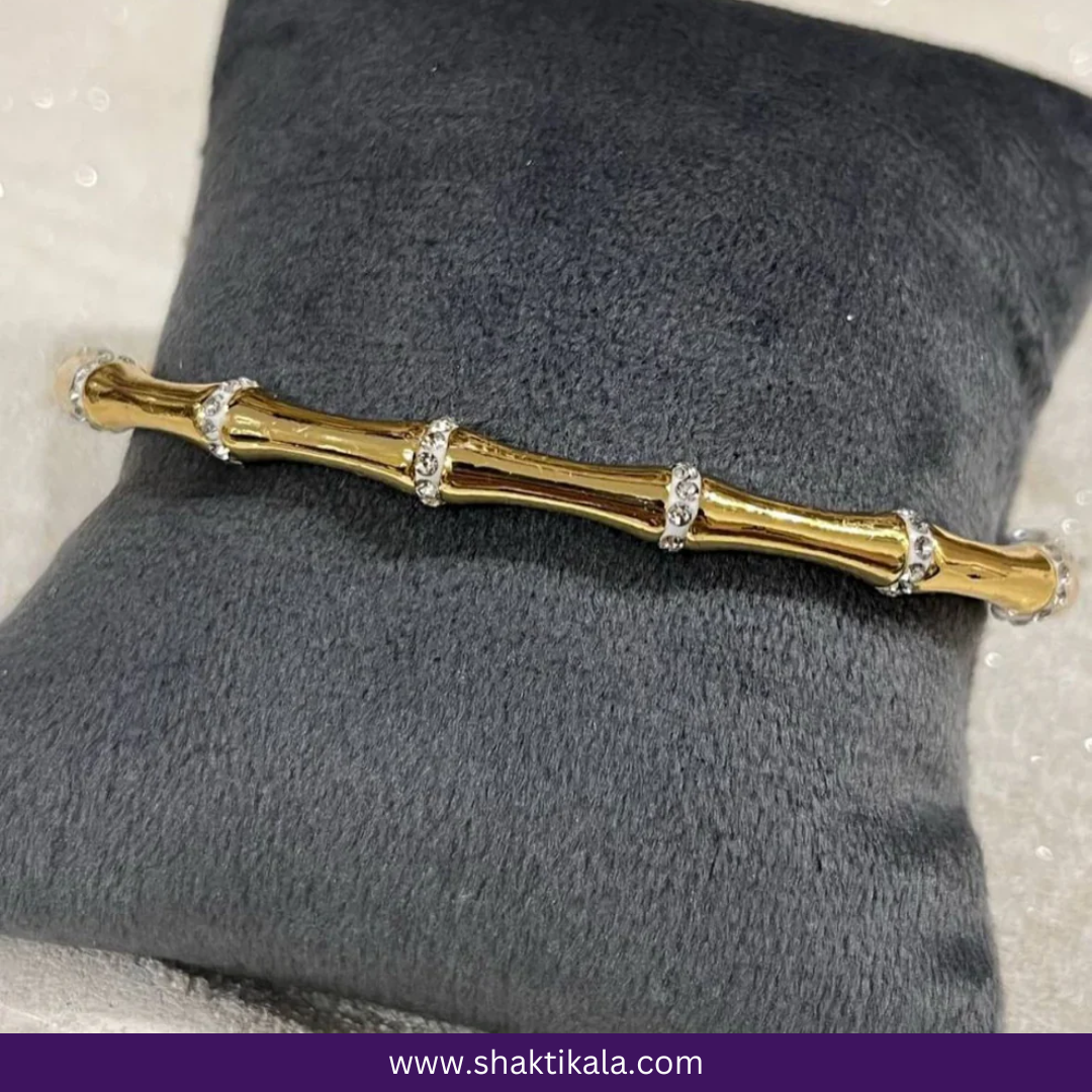 Anti-Tarnish Bamboo Gold Bracelet | Elegant Luxury Design