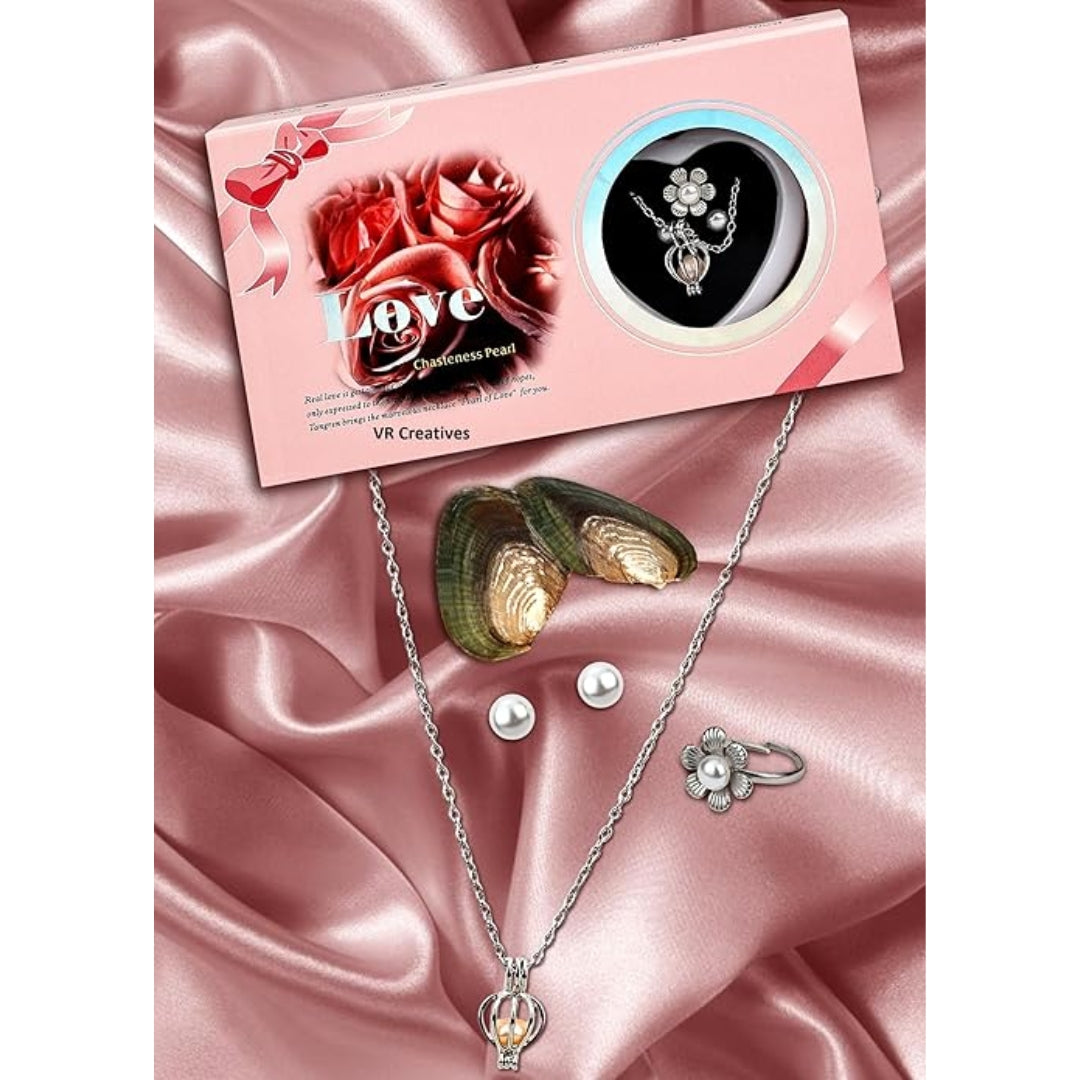 Love Pearl Chain Necklace Ring | Romantic Gift Box