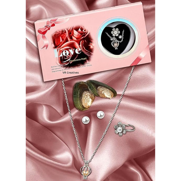 Love Pearl Chain Necklace Ring | Romantic Gift Box