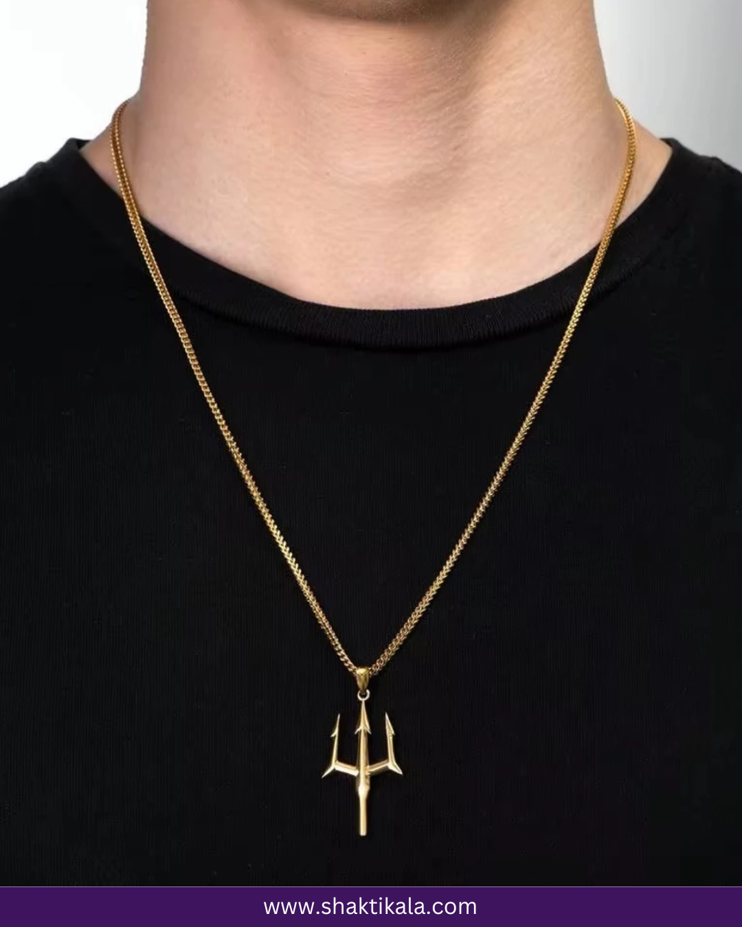Trishul/Trident Pendant | 18k Gold Plated Anti-Tarnish Pendant