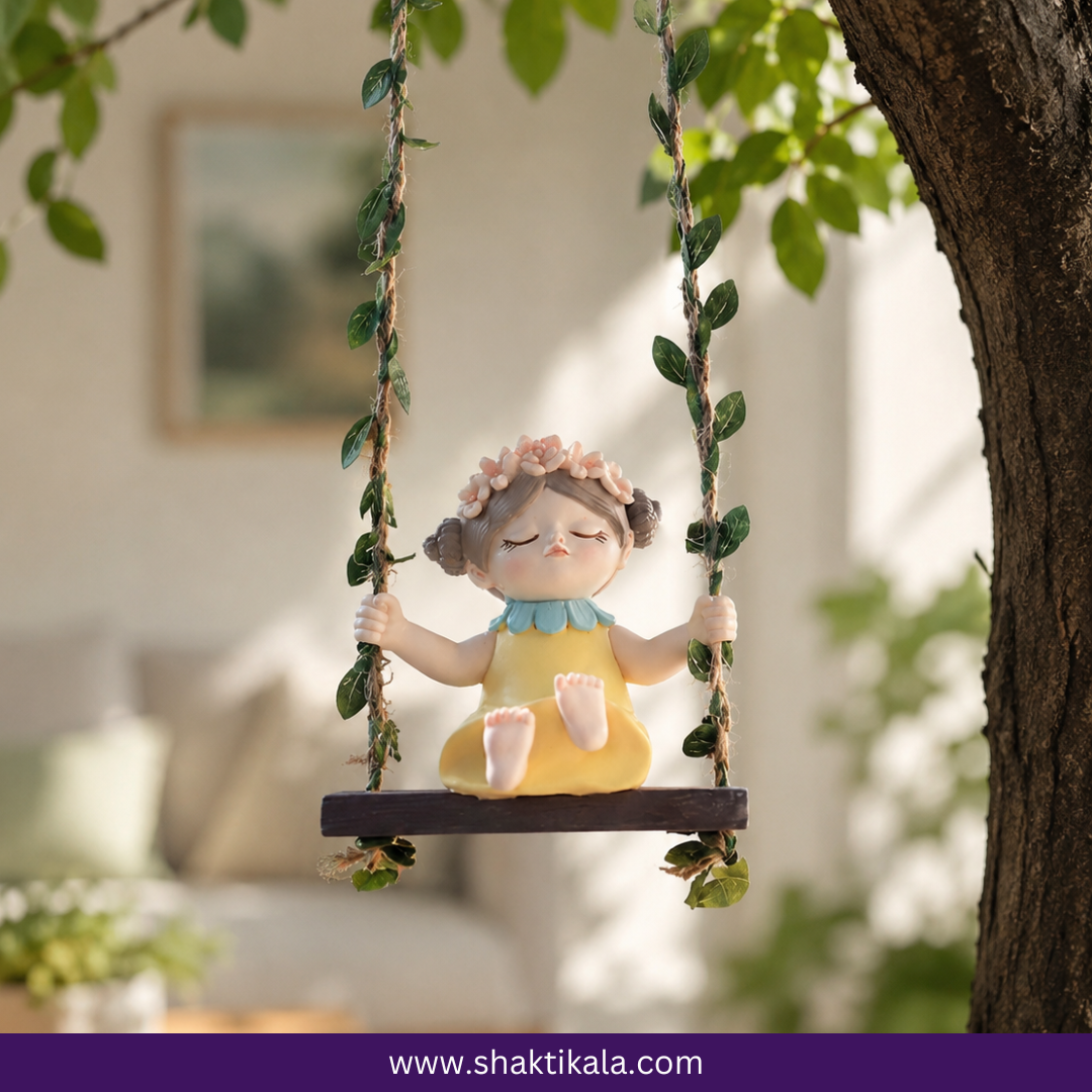 Cute Girl Swing Idol | Decorative Resin Home Decor