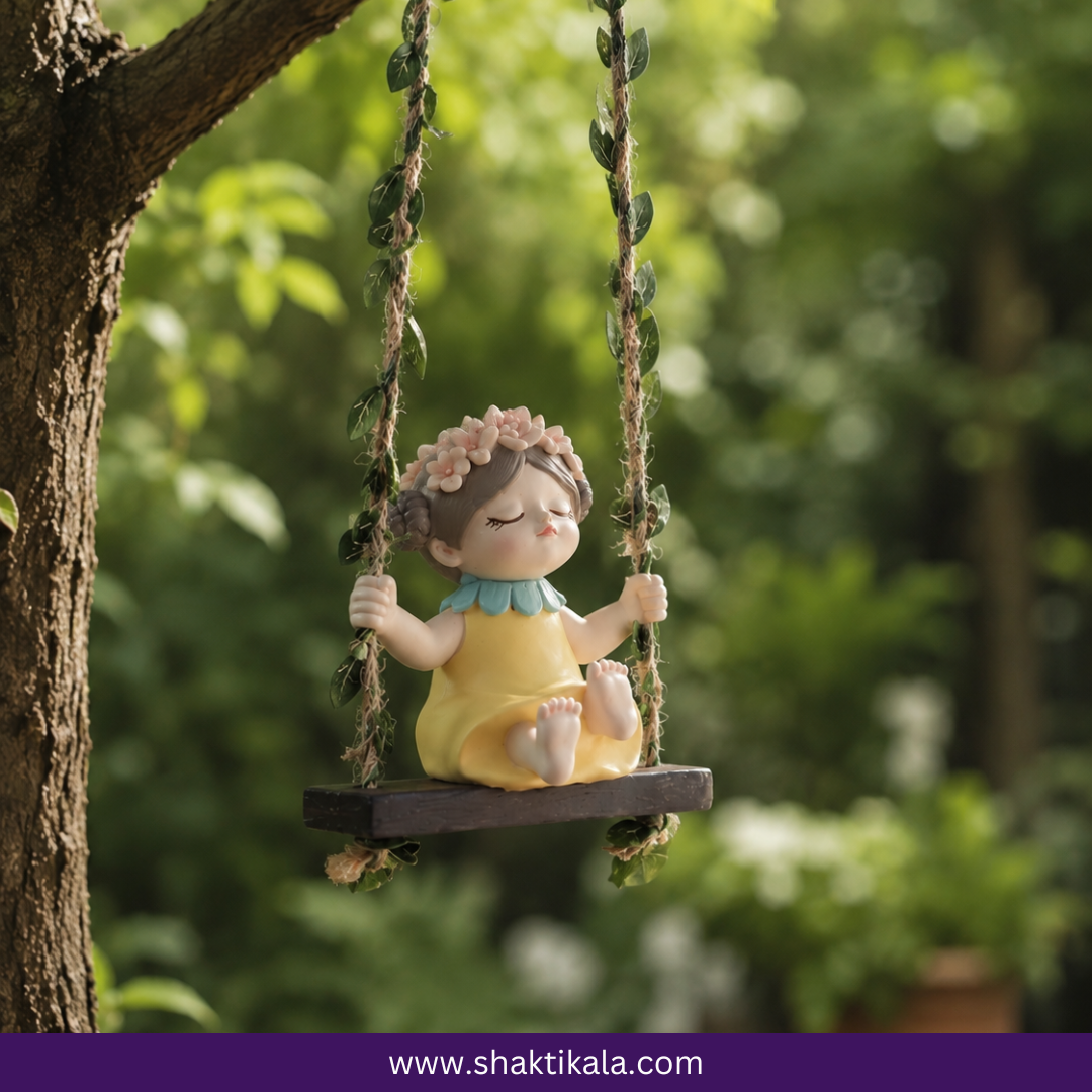 Cute Girl Swing Idol | Decorative Resin Home Decor