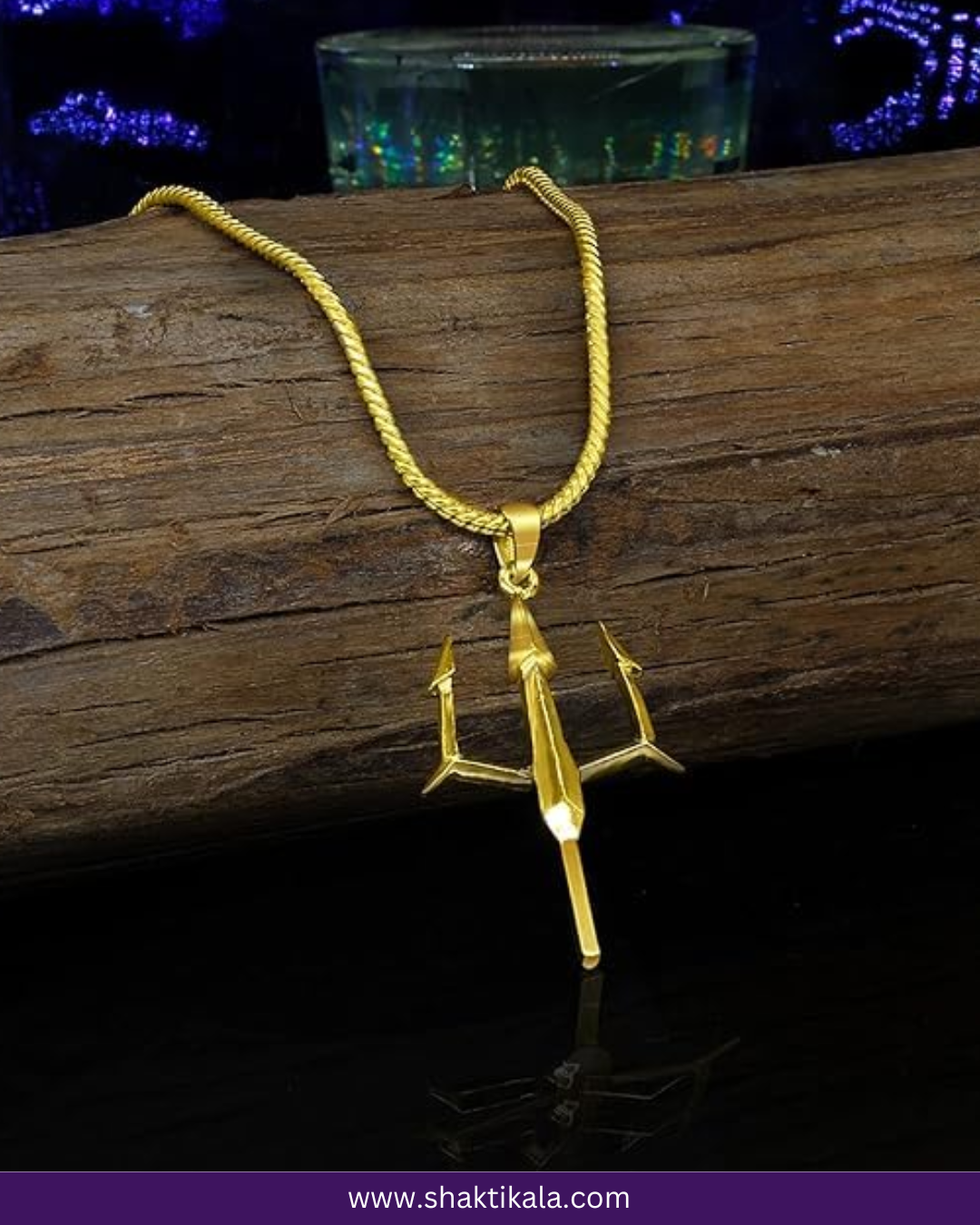 Trishul/Trident Pendant | 18k Gold Plated Anti-Tarnish Pendant