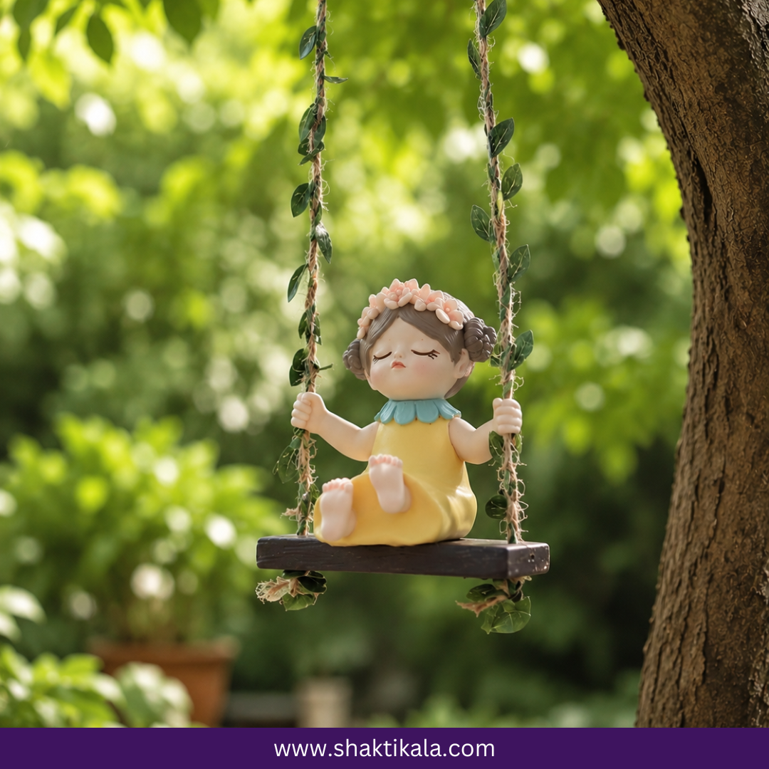 Cute Girl Swing Idol | Decorative Resin Home Decor
