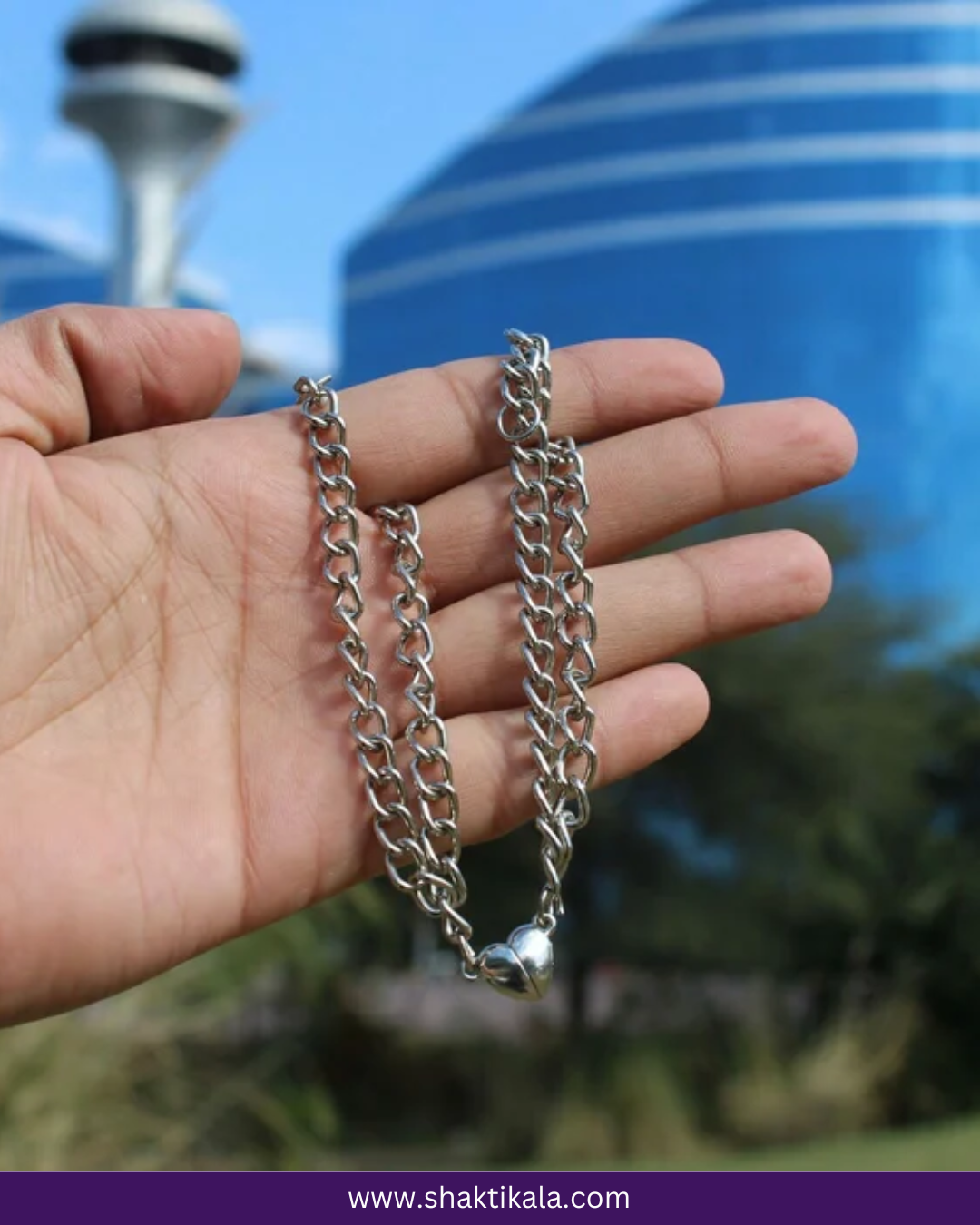 Magnetic Heart Couple Bracelet | Silver Stainless Steel