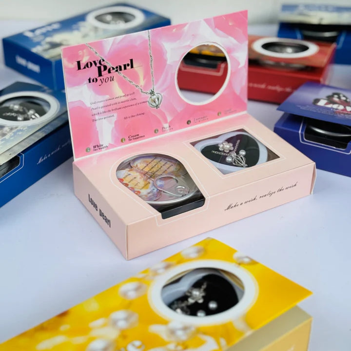 Love Pearl Chain Necklace Ring | Romantic Gift Box