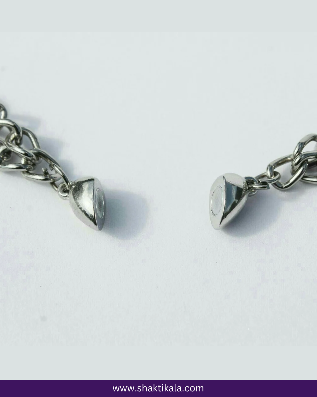 Magnetic Heart Couple Bracelet | Silver Stainless Steel