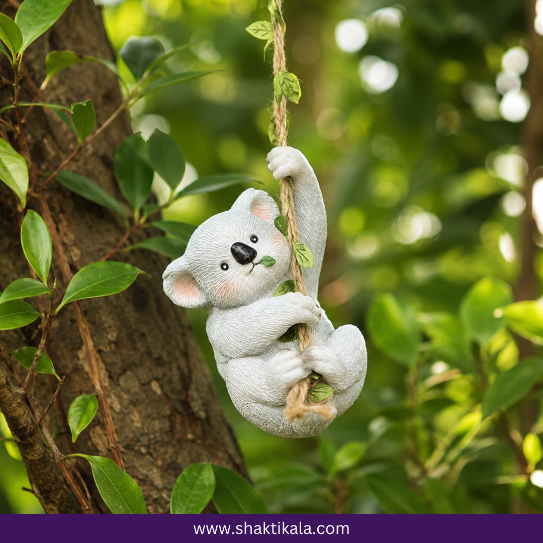 Hanging Koala Garden Statue | Resin Garden Decor