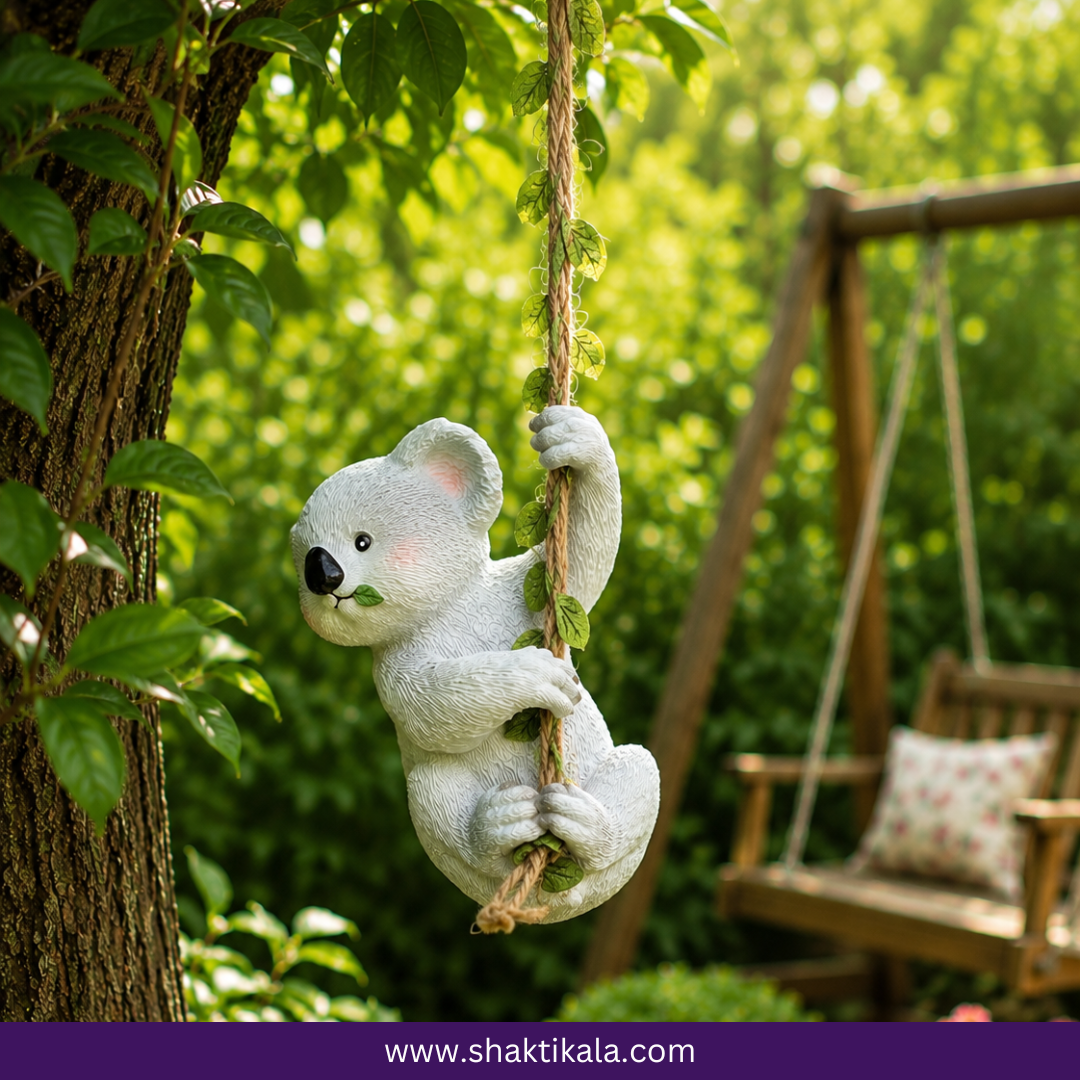 Hanging Koala Garden Statue | Resin Garden Decor
