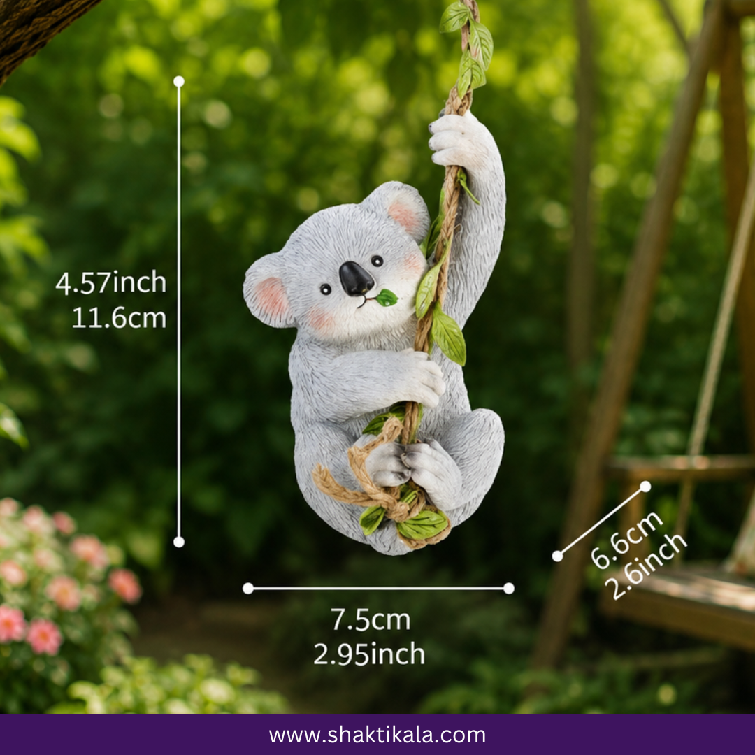 Hanging Koala Garden Statue | Resin Garden Decor