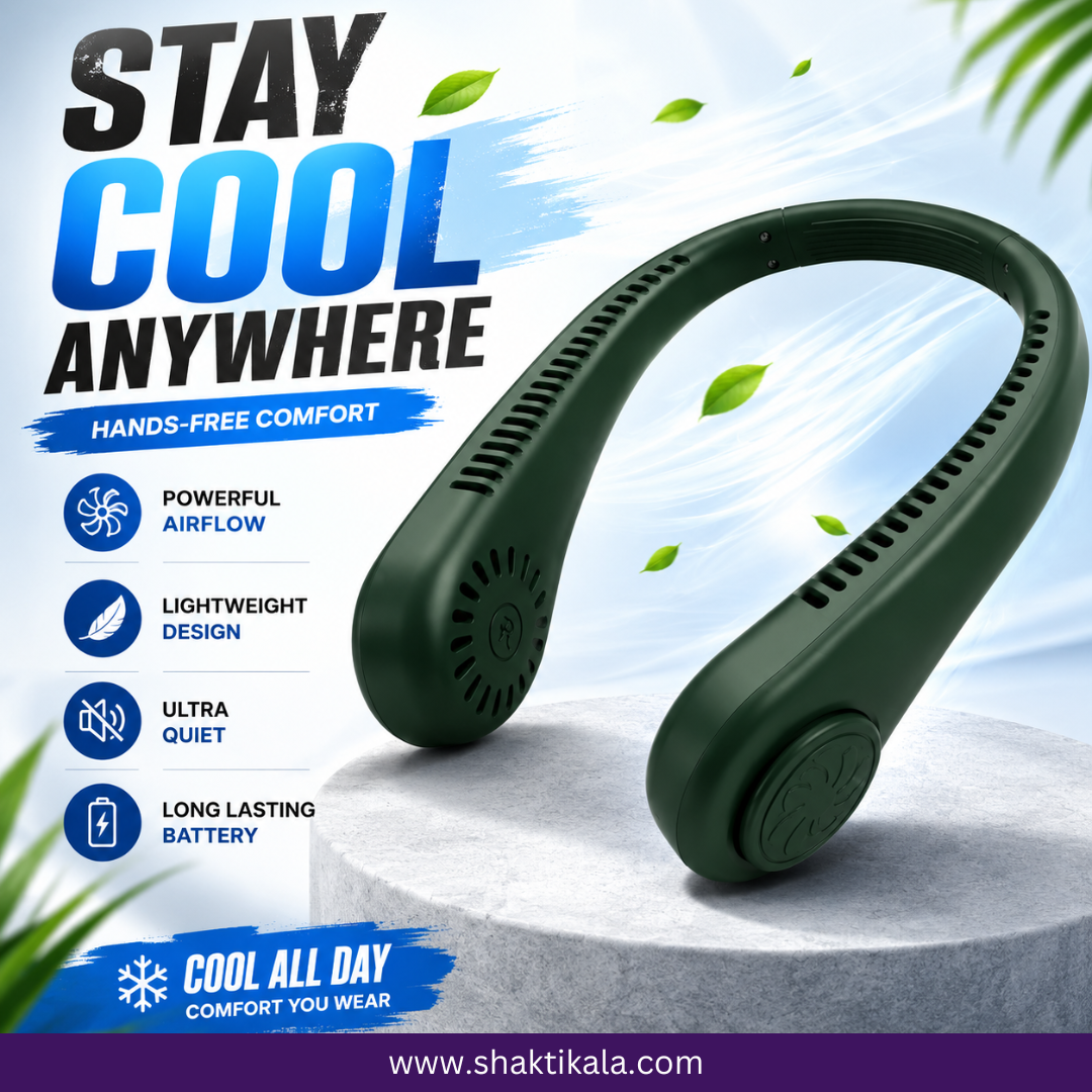 Portable USB Rechargeable Neck Fan | Bladeless Cooling Fan