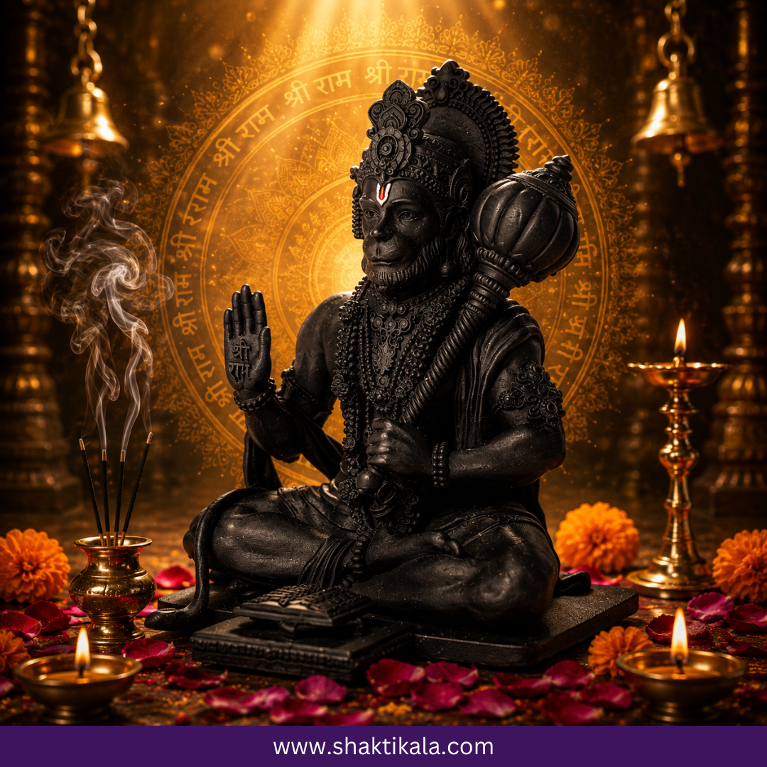 Lord Hanuman Ji Idol | Black Finish Car Dashboard Murti