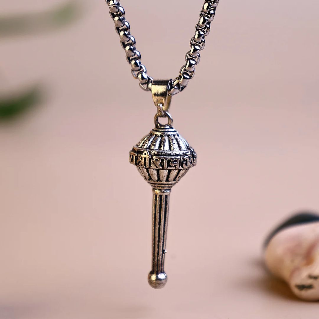 Silver Hanuman Ji Gadha Pendant (Blessing & Protection)