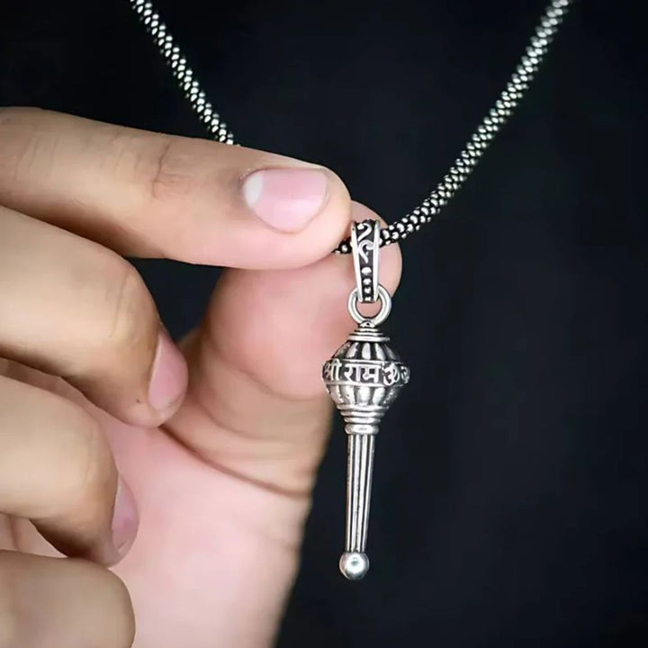 Silver Hanuman Ji Gadha Pendant (Blessing & Protection)