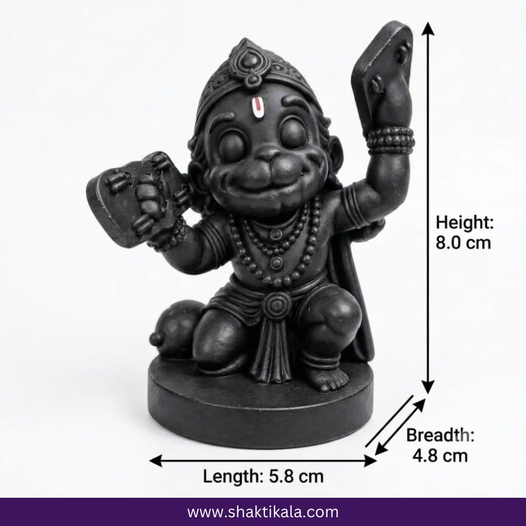 Black Hanuman Murti | Bajrangbali Car Dashboard Idol