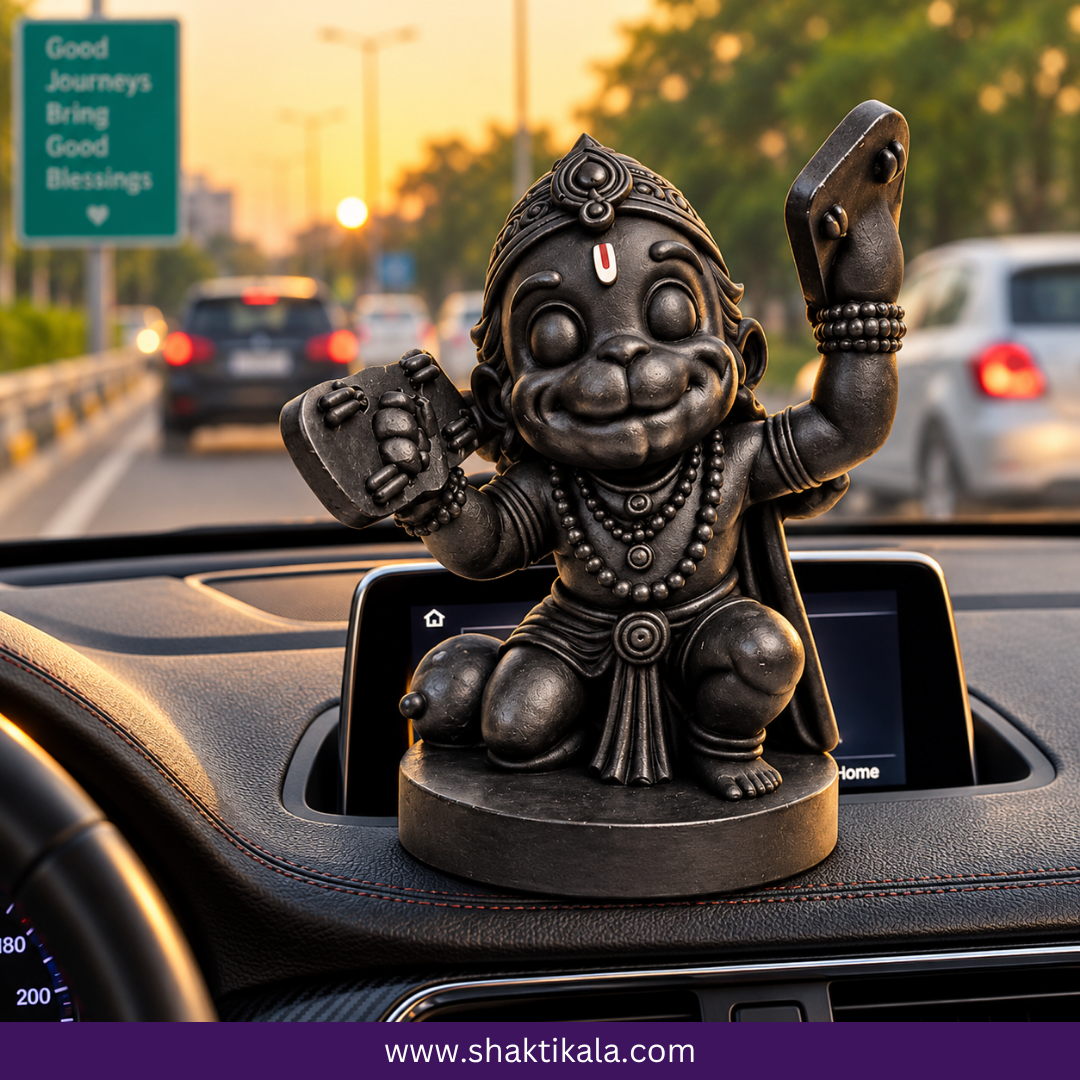 Black Hanuman Murti | Bajrangbali Car Dashboard Idol