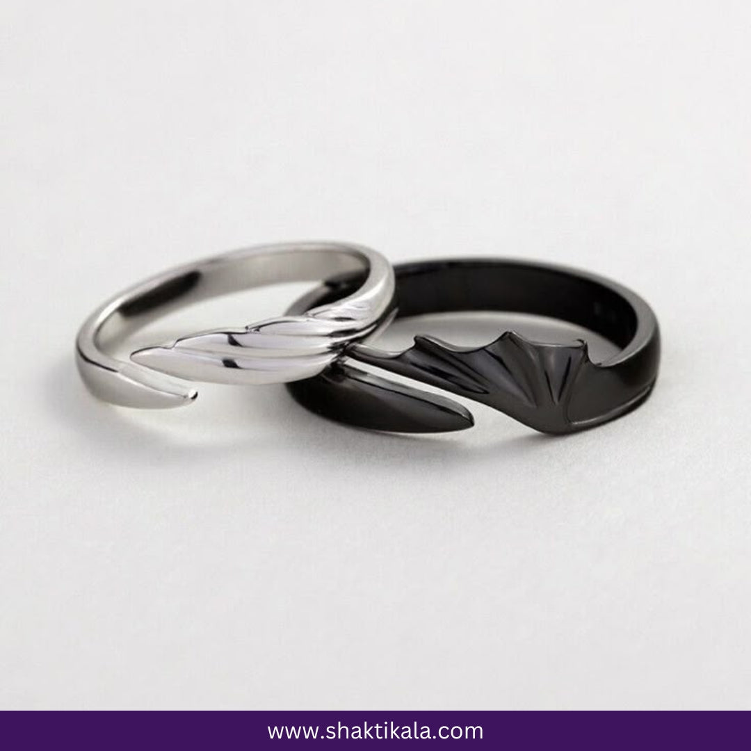 Night Fury & Light Fury Couple Rings – Matching Dragon Love