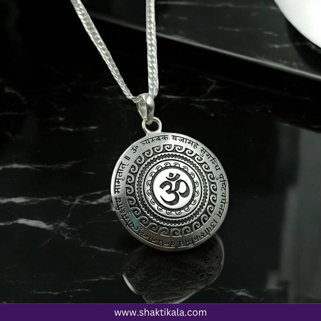 Silver Maha Mrityunjaya Pendant  | Spiritual Jewelry