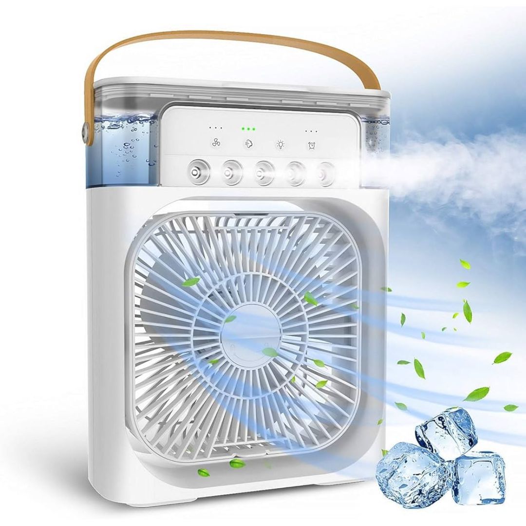 Portable Mini Air Cooler | 3 Wind Speeds & Spray Modes | Room, Office, Travel Cooling Fan