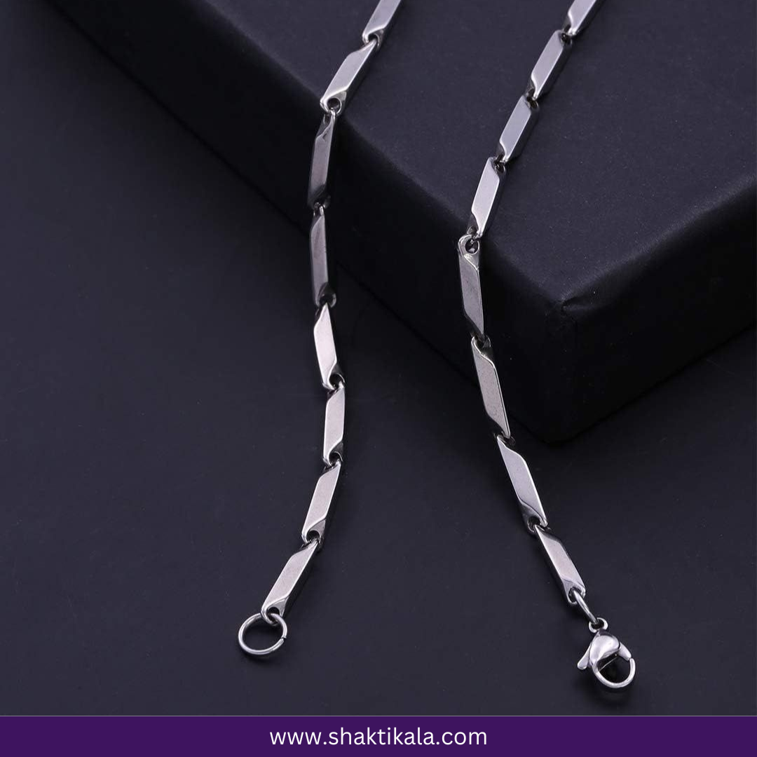 Men Stainless Steel Rice Chain | Stylish Durable Necklace