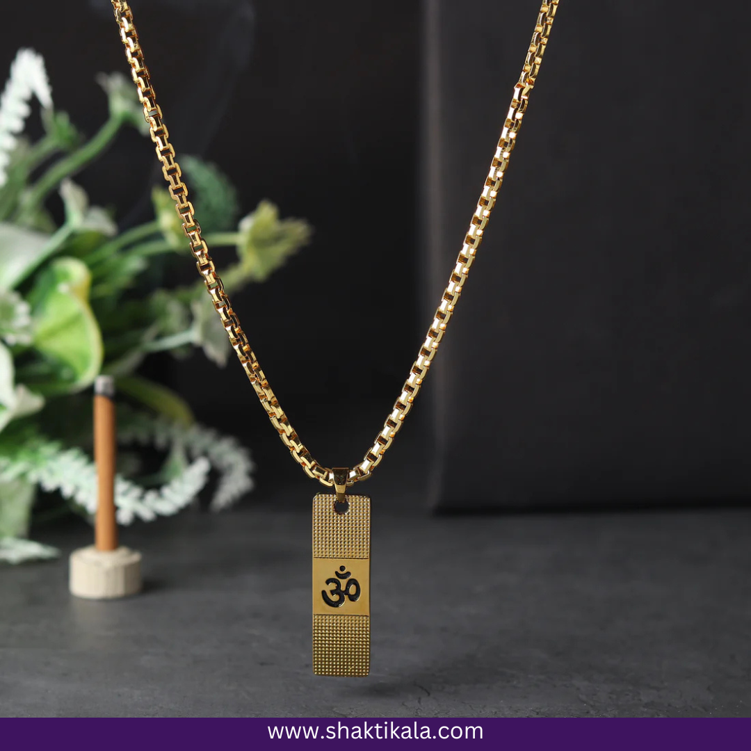 Gold Plated OM Pendant | Spiritual Necklace for Men & Women