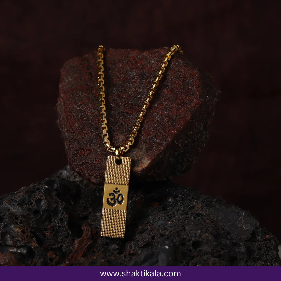 Gold Plated OM Pendant | Spiritual Necklace for Men & Women