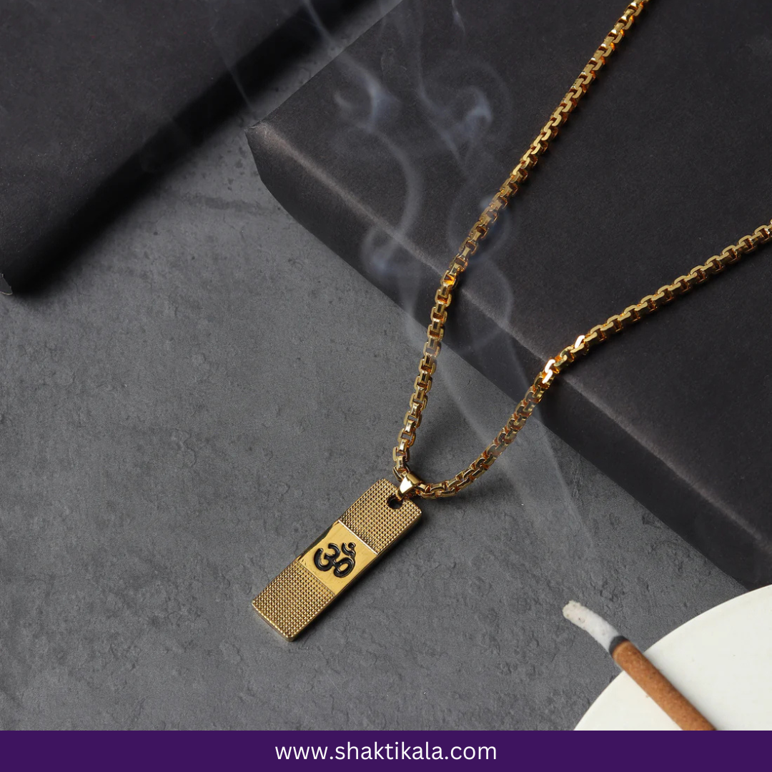 Gold Plated OM Pendant | Spiritual Necklace for Men & Women