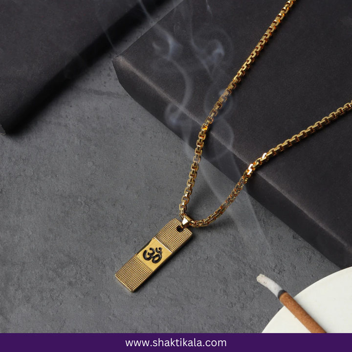 Gold Plated OM Pendant | Spiritual Necklace for Men & Women