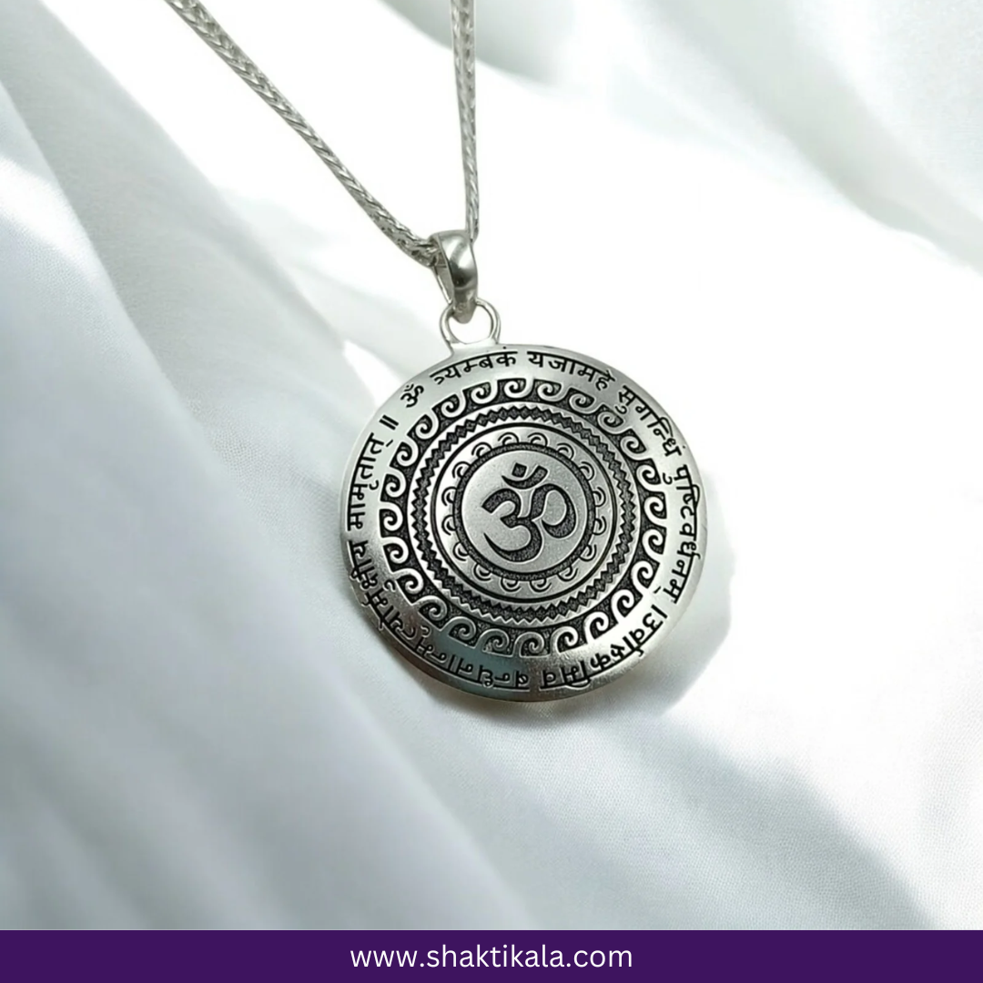 Silver Maha Mrityunjaya Pendant  | Spiritual Jewelry