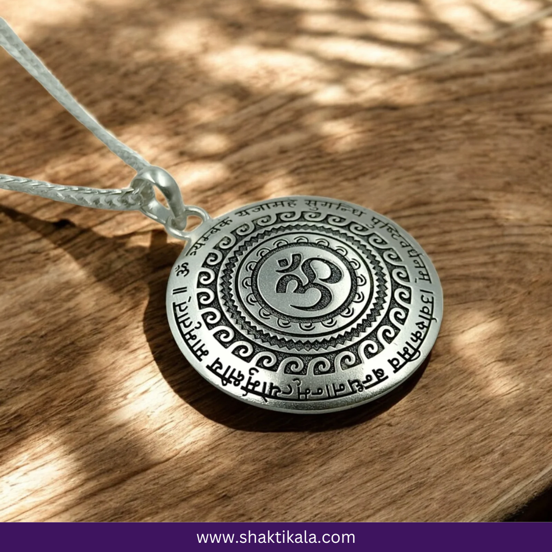 Silver Maha Mrityunjaya Pendant  | Spiritual Jewelry