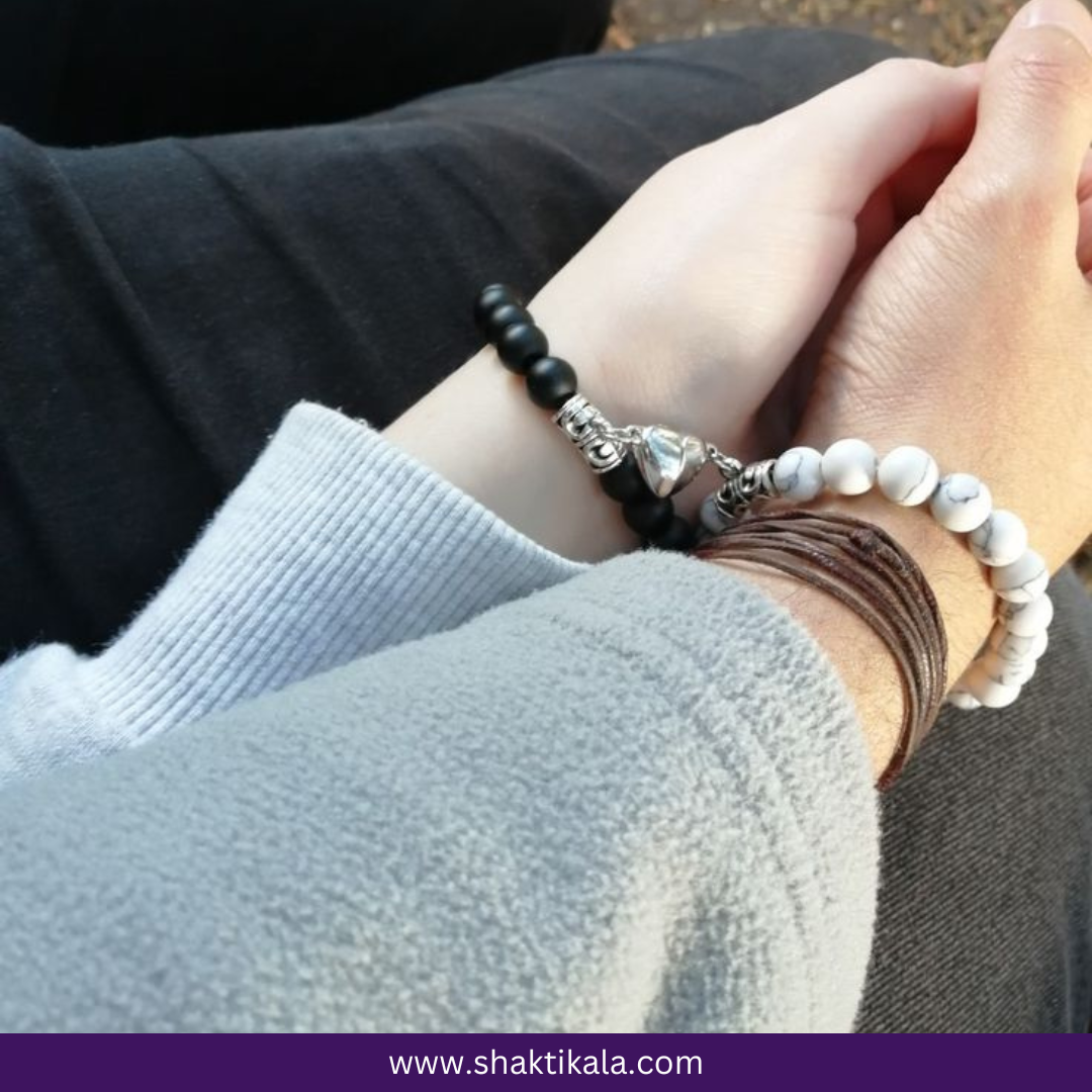 Magnetic Heart Beaded Couple Bracelet - For Him & Her
