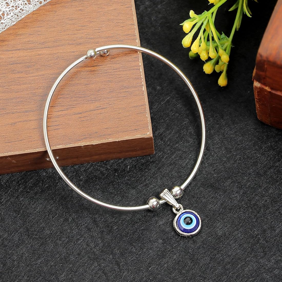Silver Plated Evil Eye Bracelet