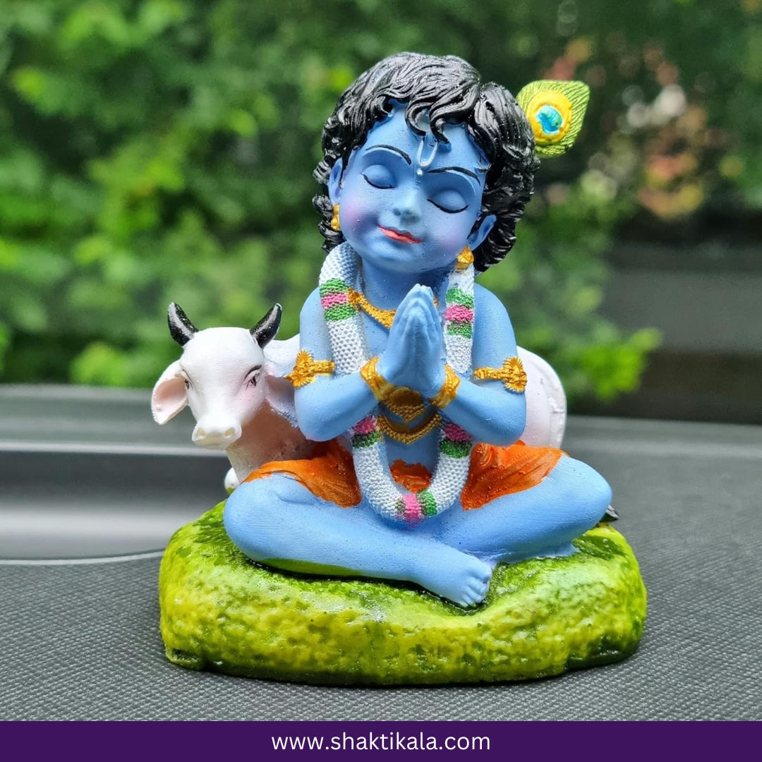 Bal Roop Krishna Idol with Cow – Gopal Murti