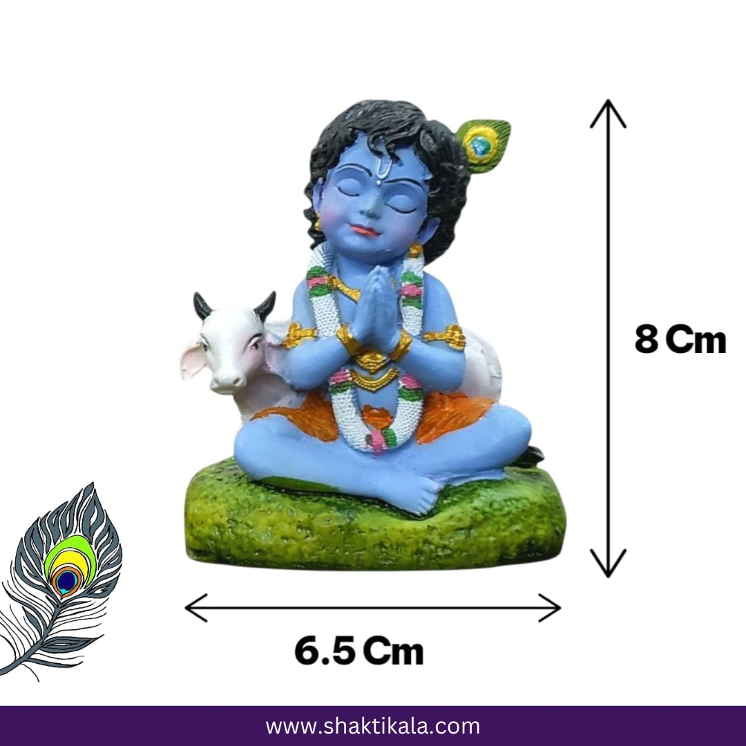 Bal Roop Krishna Idol with Cow – Gopal Murti