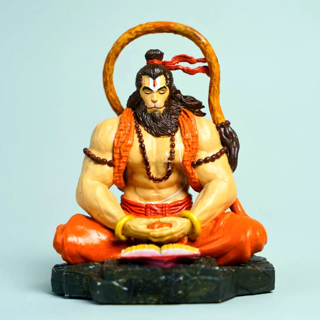 Pavan Sut Hanuman Ji Murti – Hand Painted