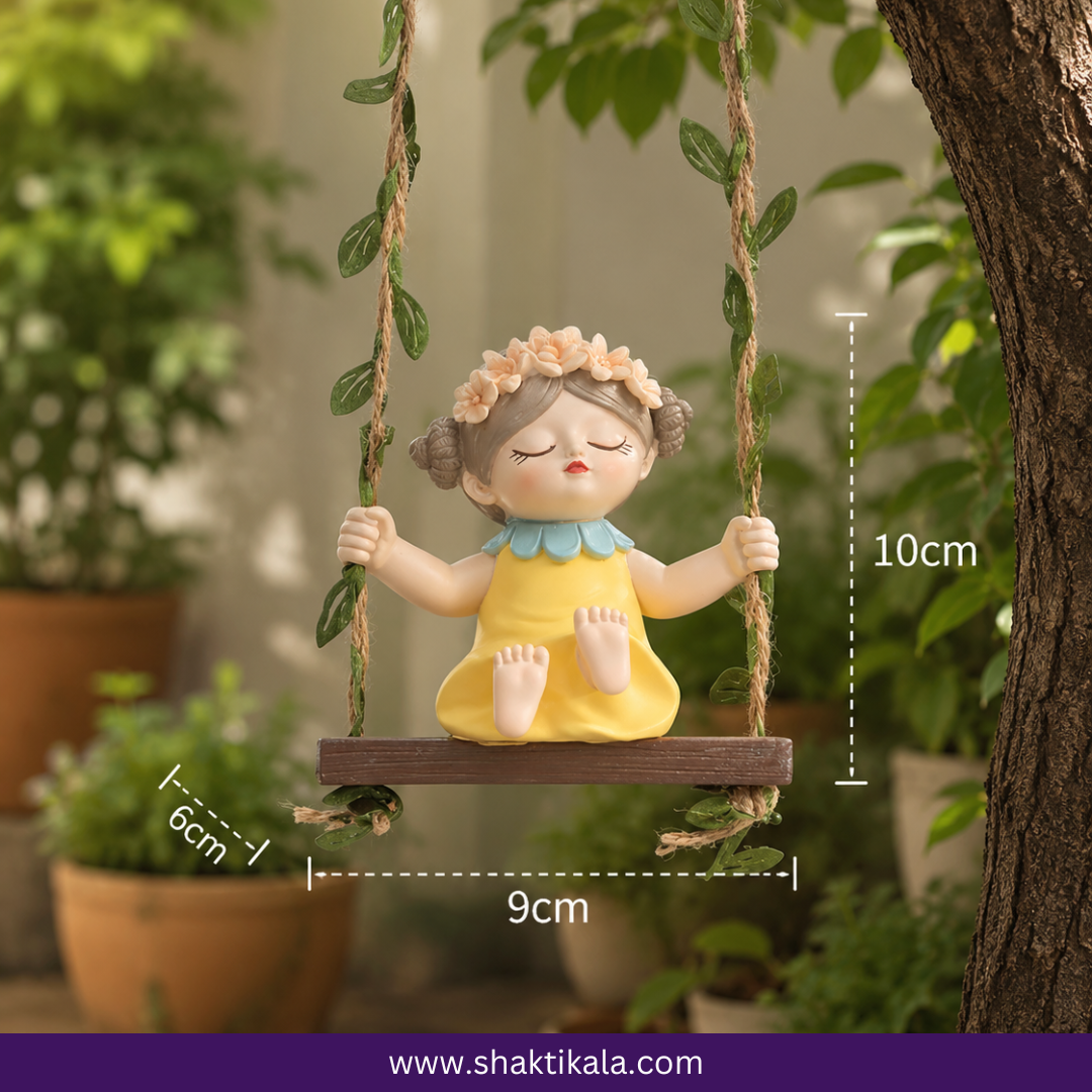 Cute Girl Swing Idol | Decorative Resin Home Decor