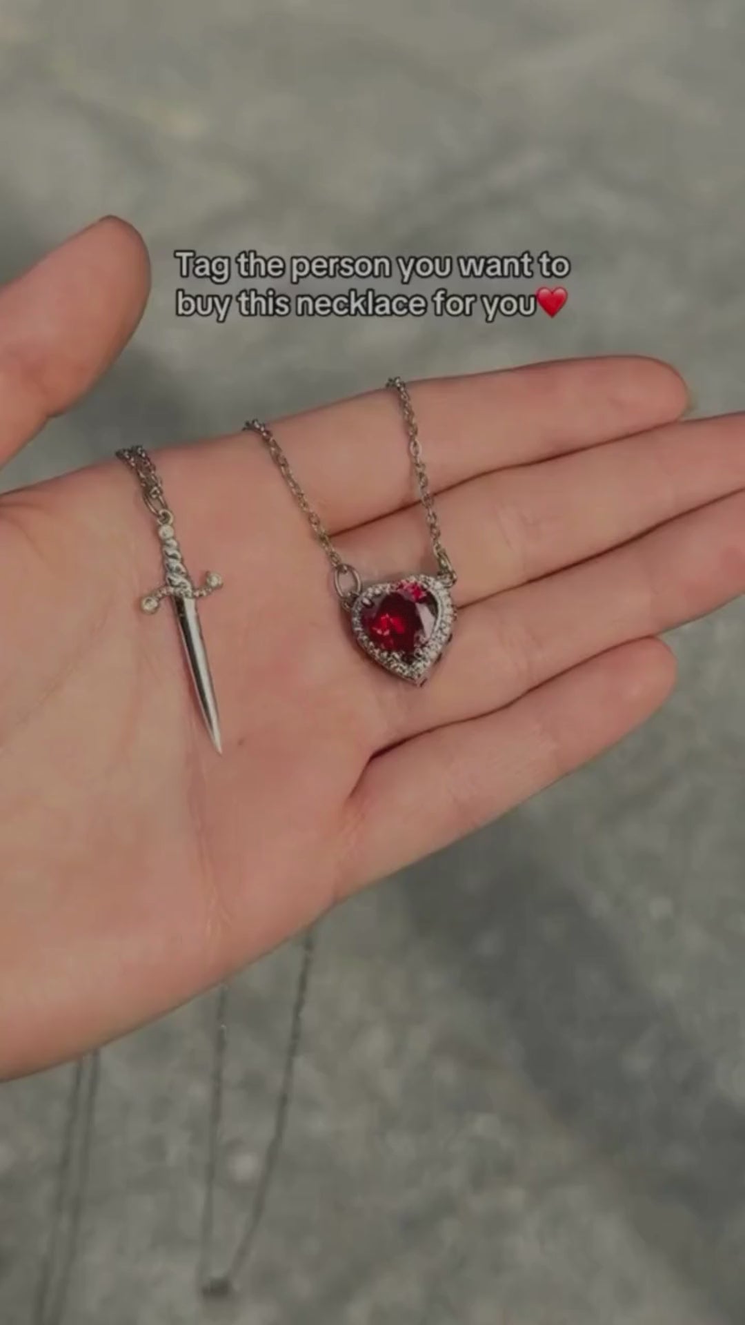 Heart and Sword Necklace | Romantic Couple Pendant | For Him & Her