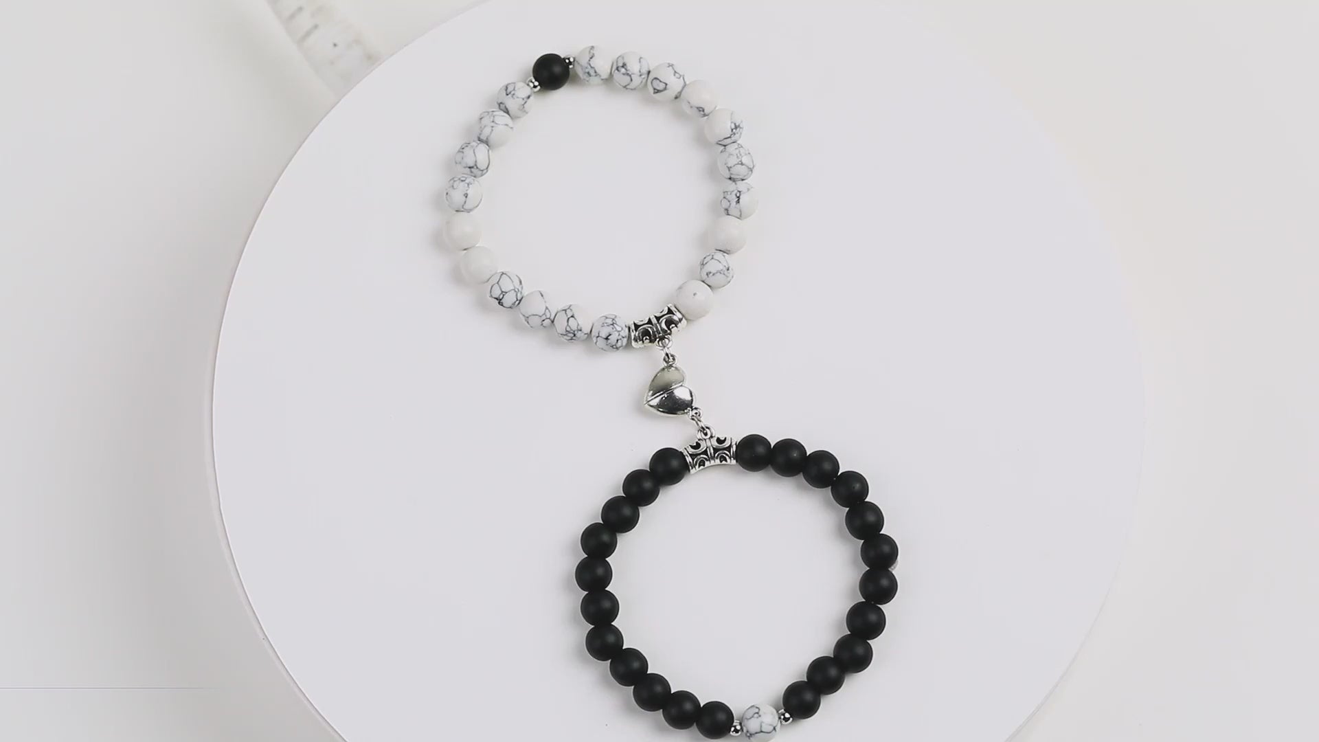 Magnetic Heart Beaded Couple Bracelet - For Him & Her