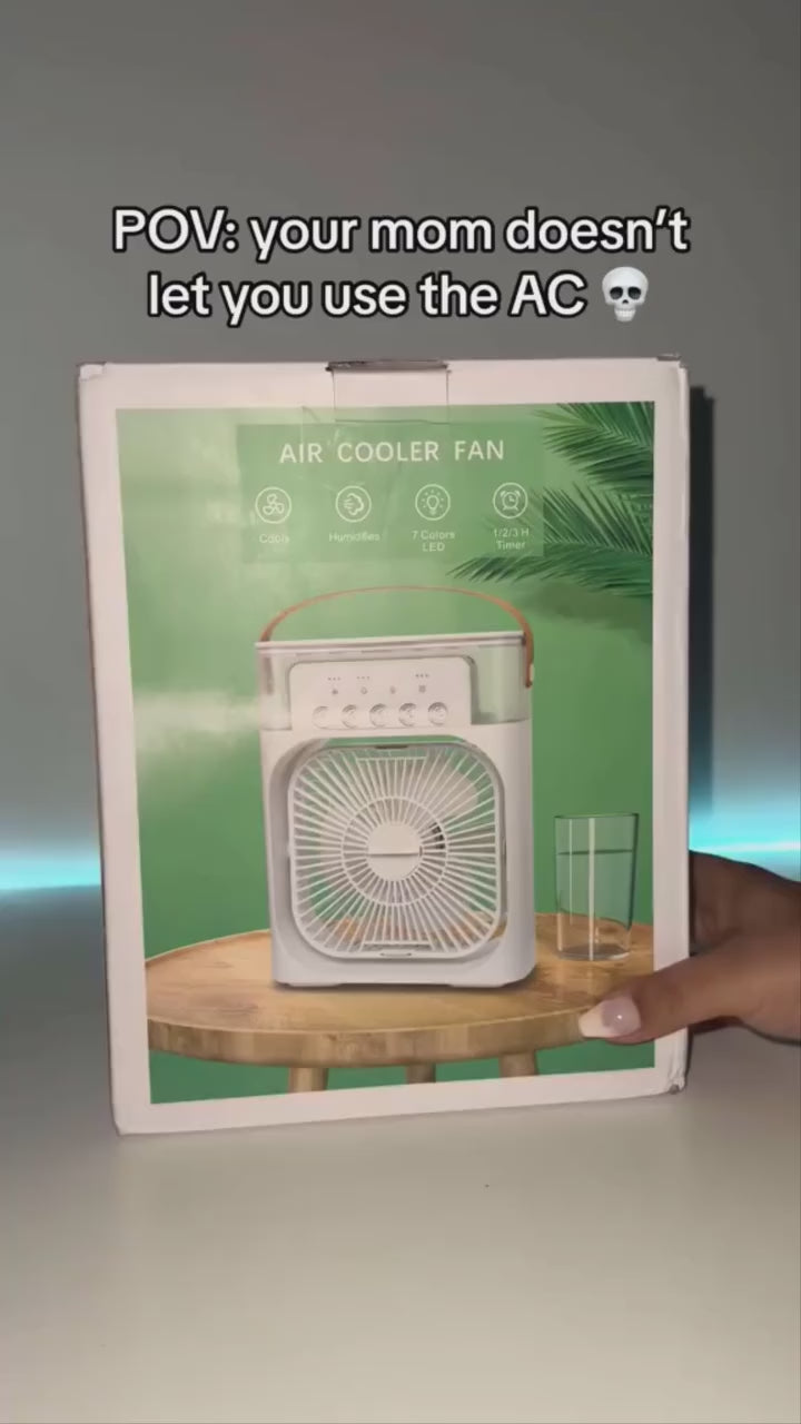 Portable Mini Air Cooler | 3 Wind Speeds & Spray Modes | Room, Office, Travel Cooling Fan