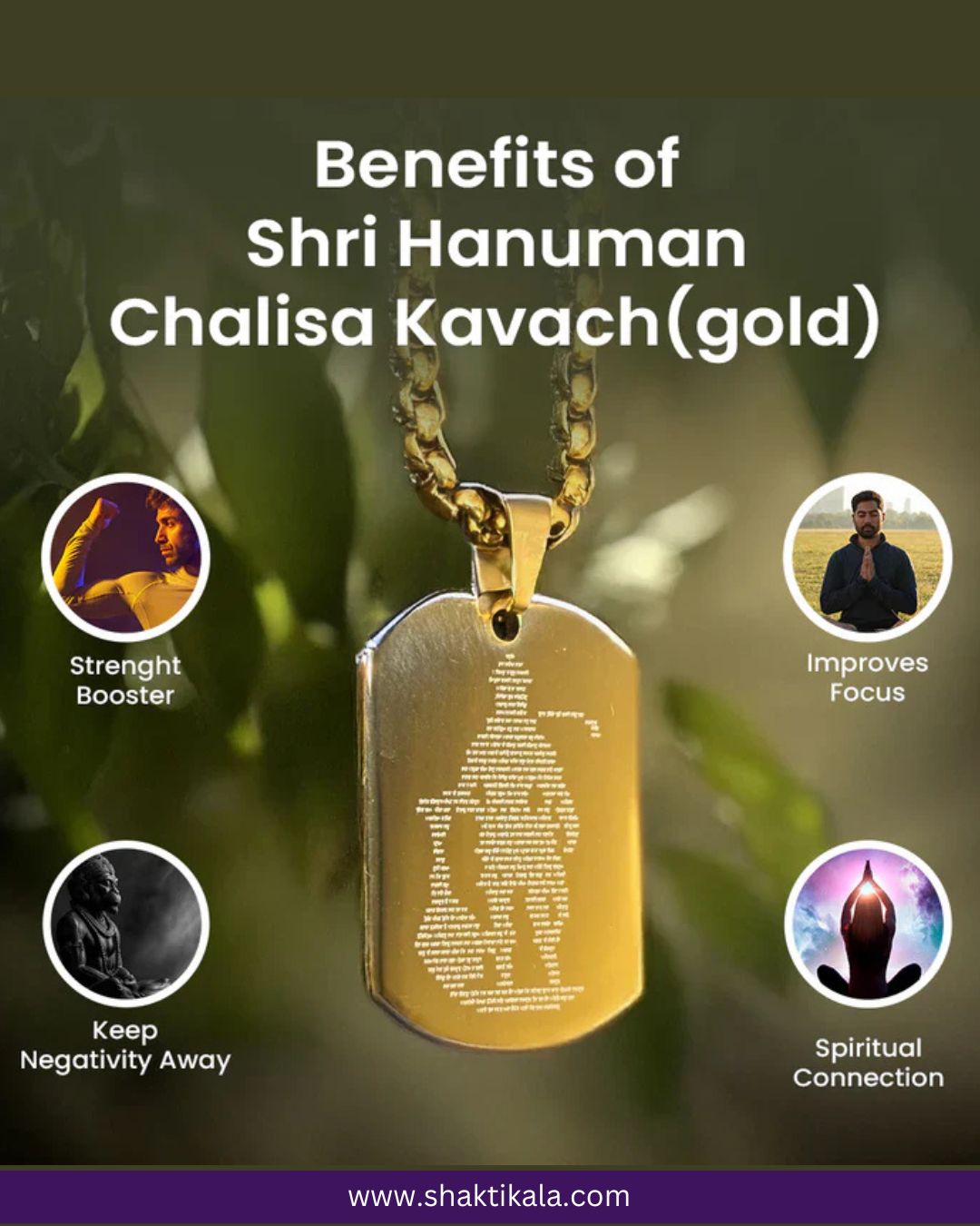 Hanuman Chalisa Pendant | Blessed at Temples