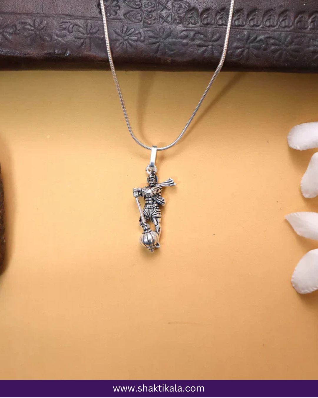 Hanumanji With Gada Silver Pendant Chain