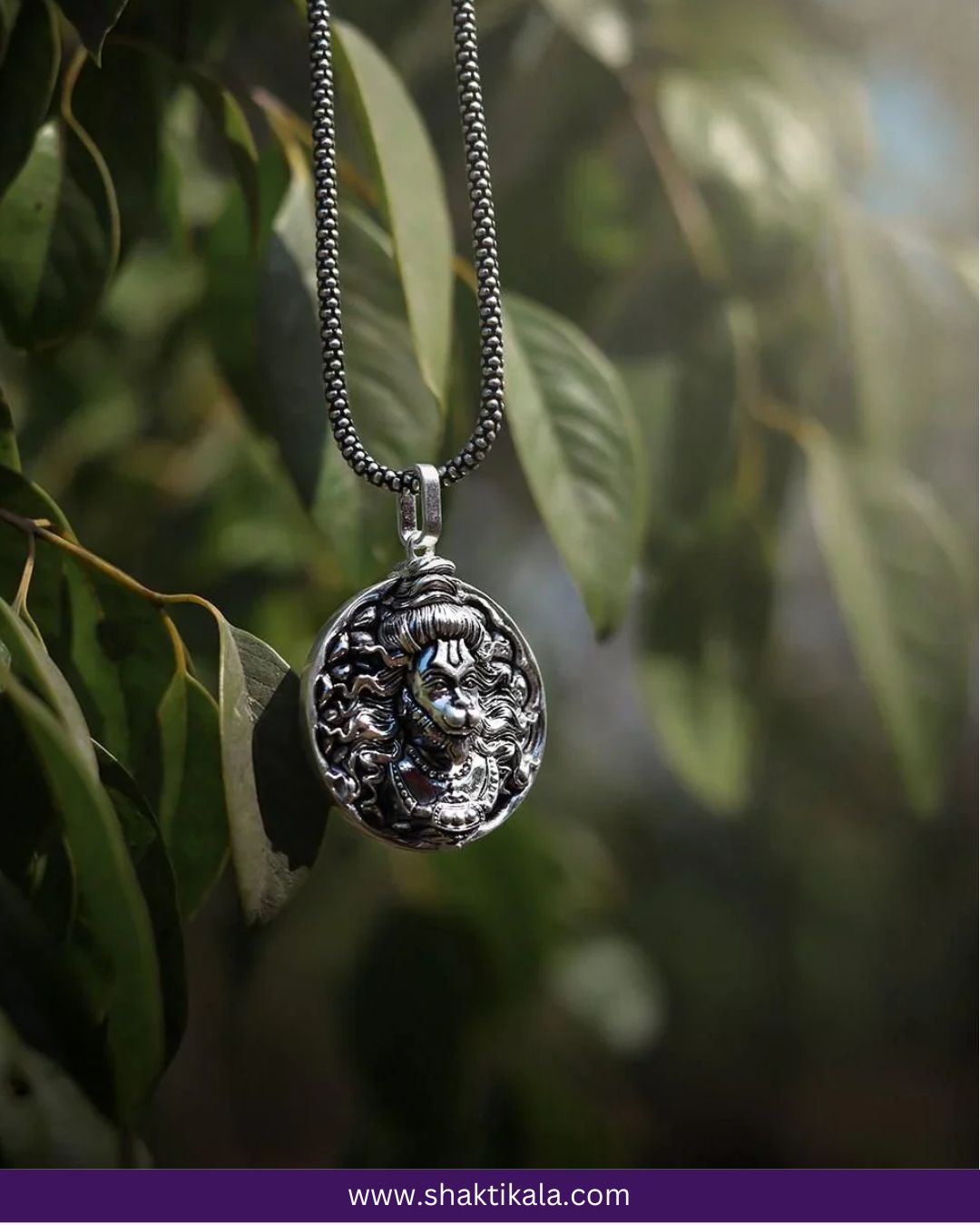 Silver Plated 3D Bajrangbali Hanuman Ji Pendant