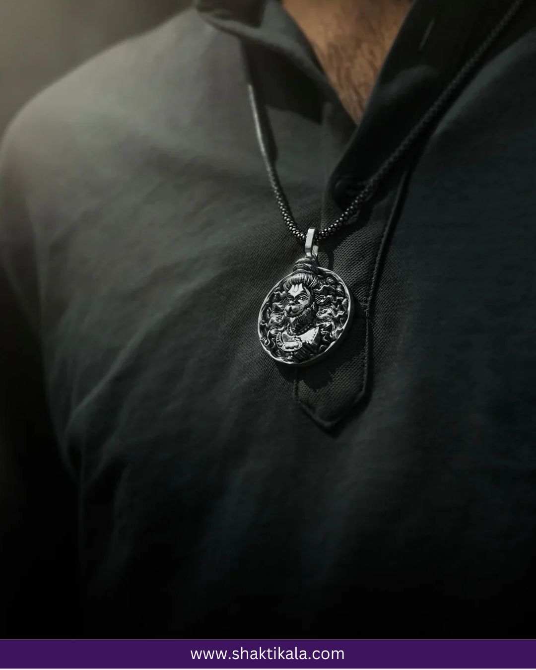 Silver Plated 3D Bajrangbali Hanuman Ji Pendant