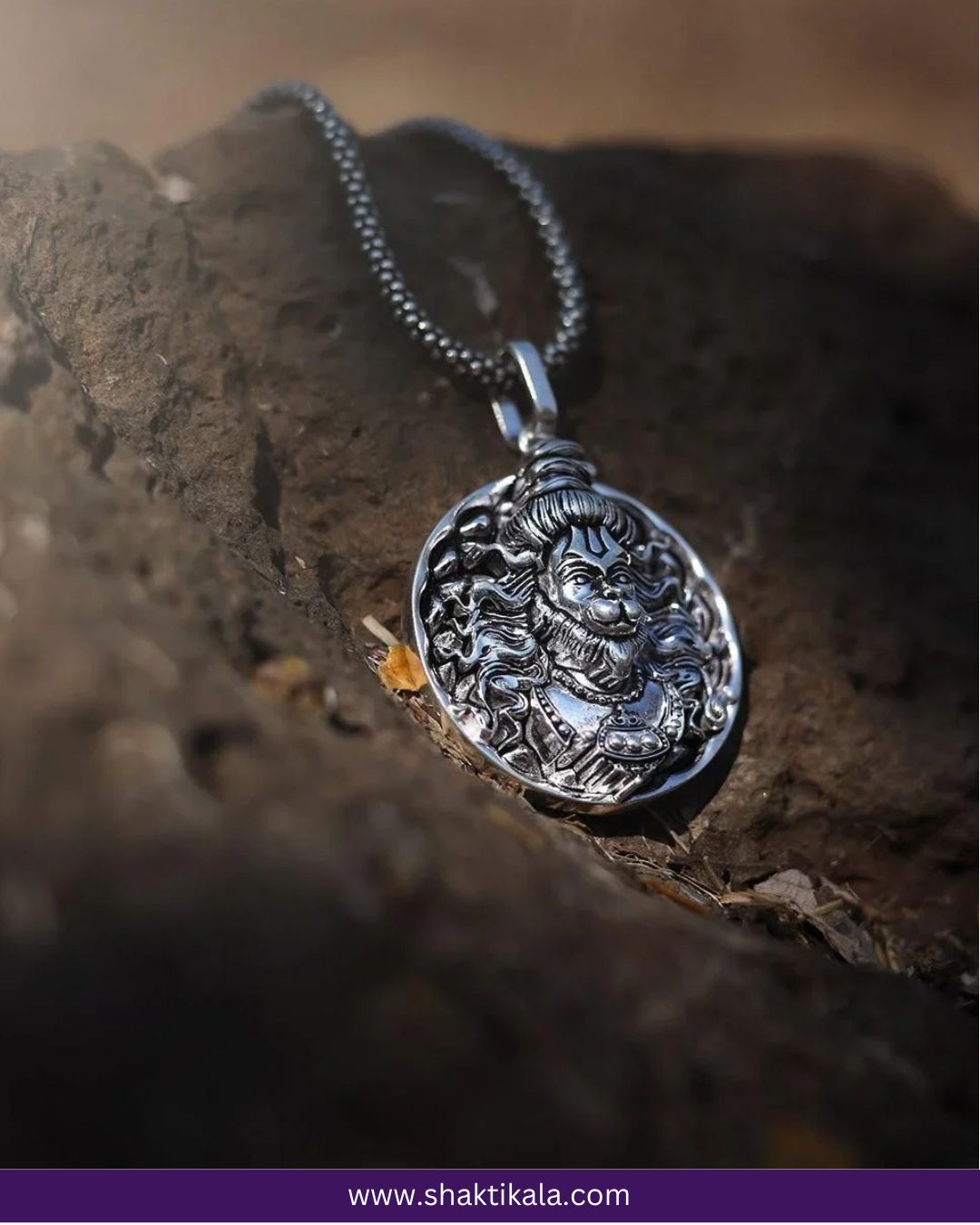 Silver Plated 3D Bajrangbali Hanuman Ji Pendant